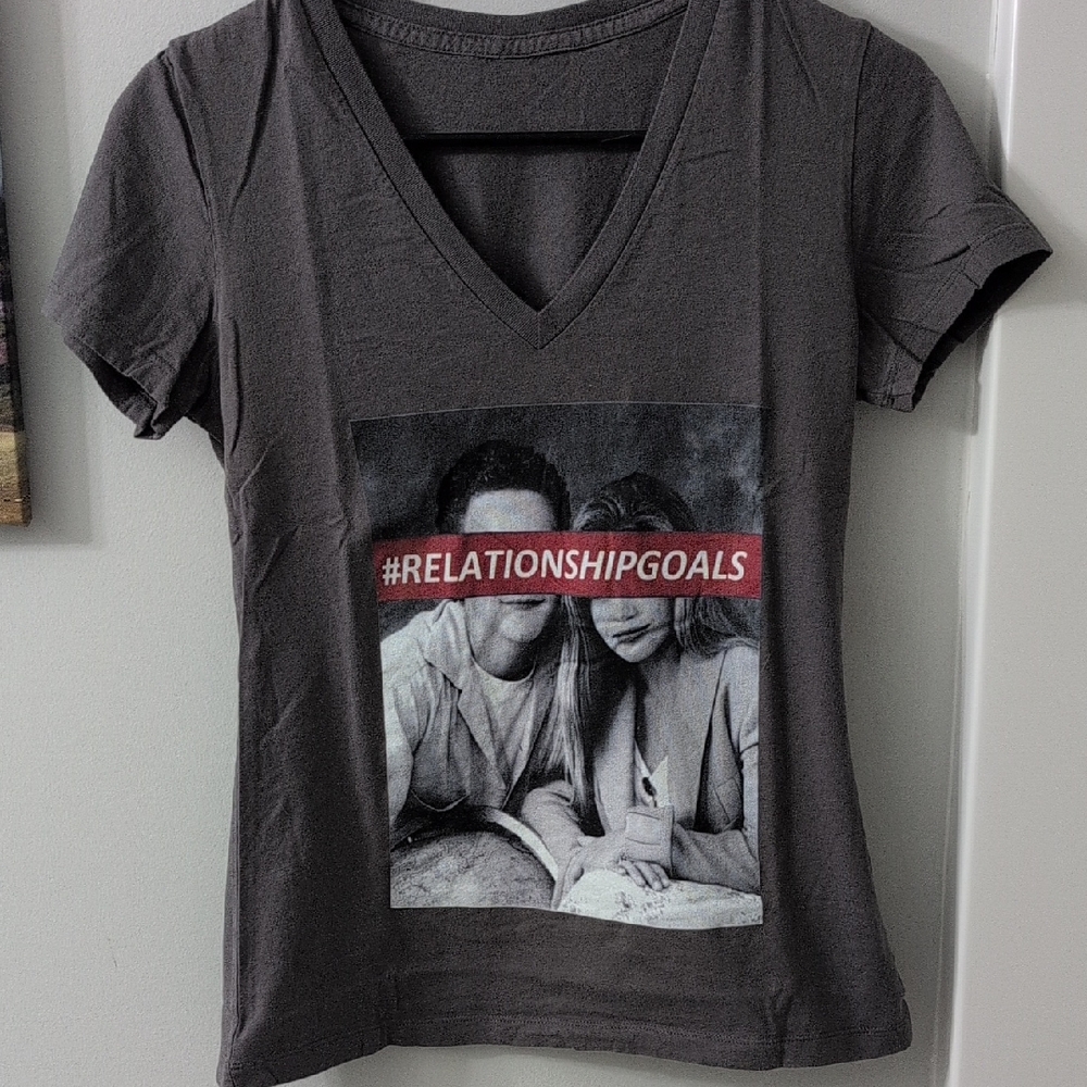 "Boy Meets World" Corey And Topanga #RelationshipGoals Gray V-Neck T-Shirt